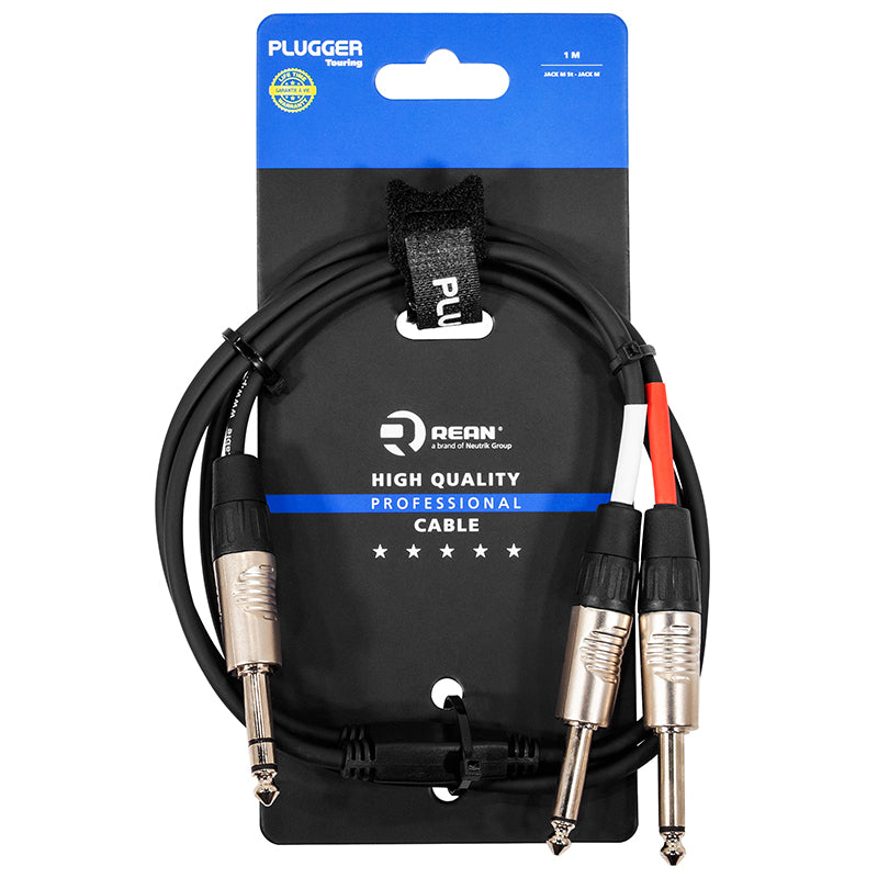 Cablu Y jack 6.3mm stereo la 2 x mono, 1 m, PLUGGER 99200P