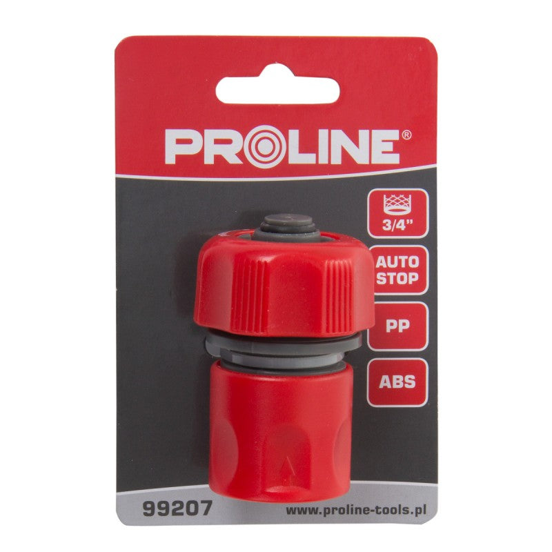 Cuplă rapidă cu stop PROLINE pentru furtun grădină, ABS, mai multe dimensiuni