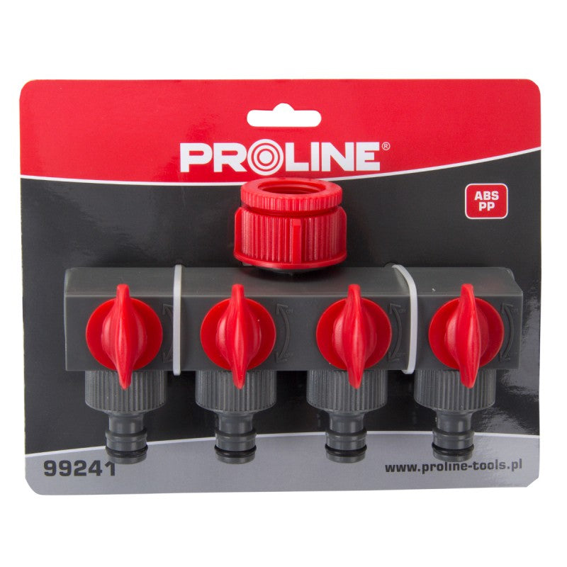 Conector distribuitor cu 4 robineți 1" - 3/4" blister PROLINE 99241
