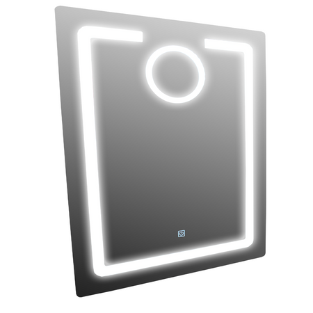 Oglindă baie LED, lupă și buton touch RO-06, 60×80 cm Regata 273646