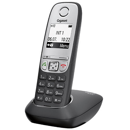 Telefon DECT negru, ecran iluminat, agendă 100 contacte, handsfree Gigaset A-GIGA019