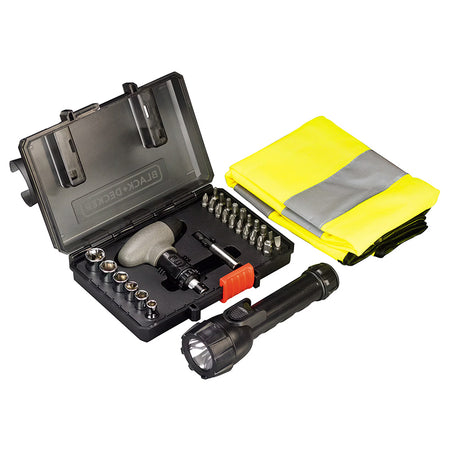 Kit-SOS unelte, lanternă LED și vestă reflectorizantă B&D A7224