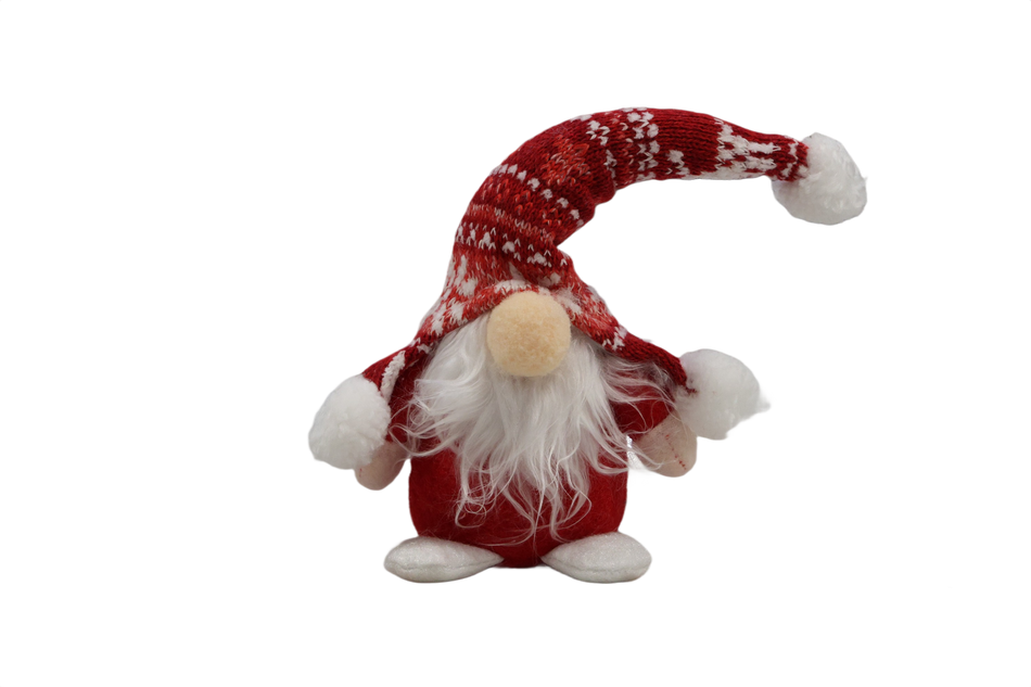 Figurina Craciun, Gnom 24cm Rosu-alb Artezan