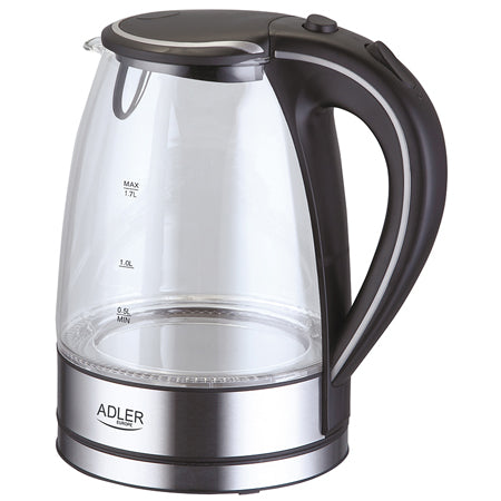 Fierbător electric sticlă 1,7 l, 2200 W, indicator LED, oprire automată Adler AD1225
