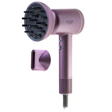 Uscător păr Superspeed AD 2270 roz, motor fără perii, ionizare, display LED AD2270P