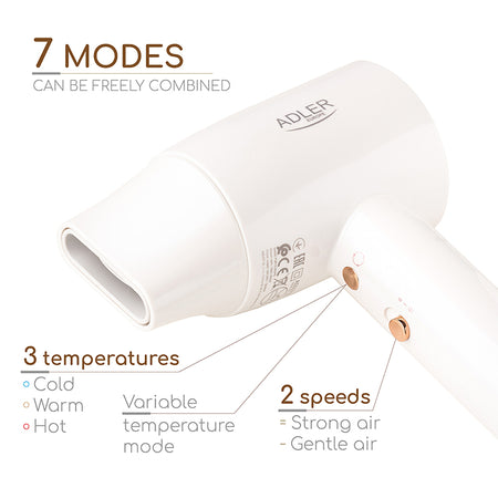 Uscător păr cu afișaj LED superspeed Adler AD2272