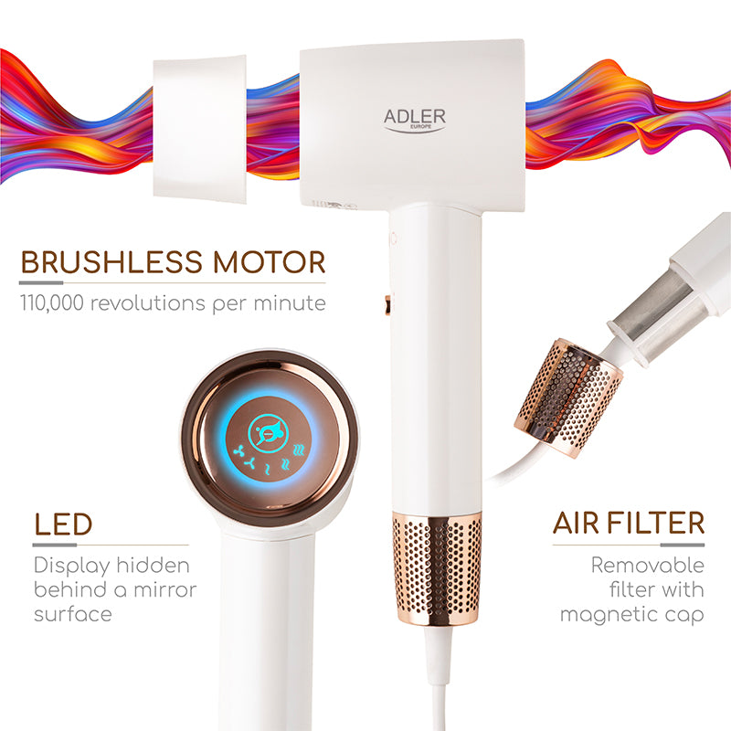 Uscător păr cu afișaj LED superspeed Adler AD2272
