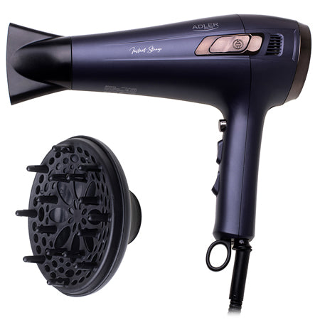 Uscător de păr cu cablu retractabil 2400 W, difuzor și 3 temperaturi Adler AD2273