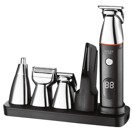 Trimmer 5 în 1 cu afișaj LCD, accesorii, kit îngrijire bărbați Adler AD2946
