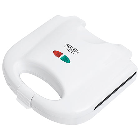 Sandwich maker 750 W cu plăci antiaderență, 4 sandvișuri triunghiulare, termostat, carcasă rece la atingere Adler AD301