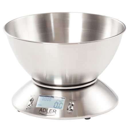 Cântar de bucătărie inox 5 kg cu bol, termometru și cronometru Adler AD3134