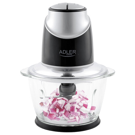 Tocator chopper cu bol sticlă, 1,2 l, oțel inoxidabil, 300 W, Adler AD4082