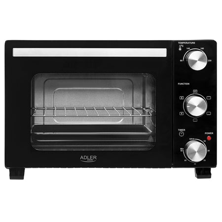 Cuptor electric 22 l, 1300 W, convecție, negru, ușă dublă din sticlă Adler AD6024