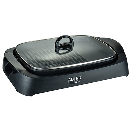 Grill electric cu capac, 3000 W, suprafață 380 × 224 mm, termostat - Adler AD6610