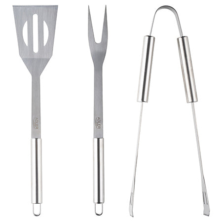 Set accesorii grătar inox cu husă, 3 piese, carcasă transport - Adler AD6730