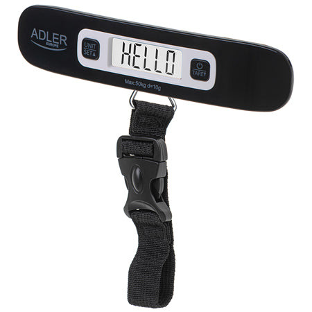 Cântar pentru bagaje digital cu afișaj LCD, max 50 kg, precizie 10 g, culoare negru Adler AD8190