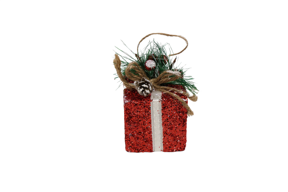 Decor Brad, Cutie Cadou 6cm Rosu Artezan