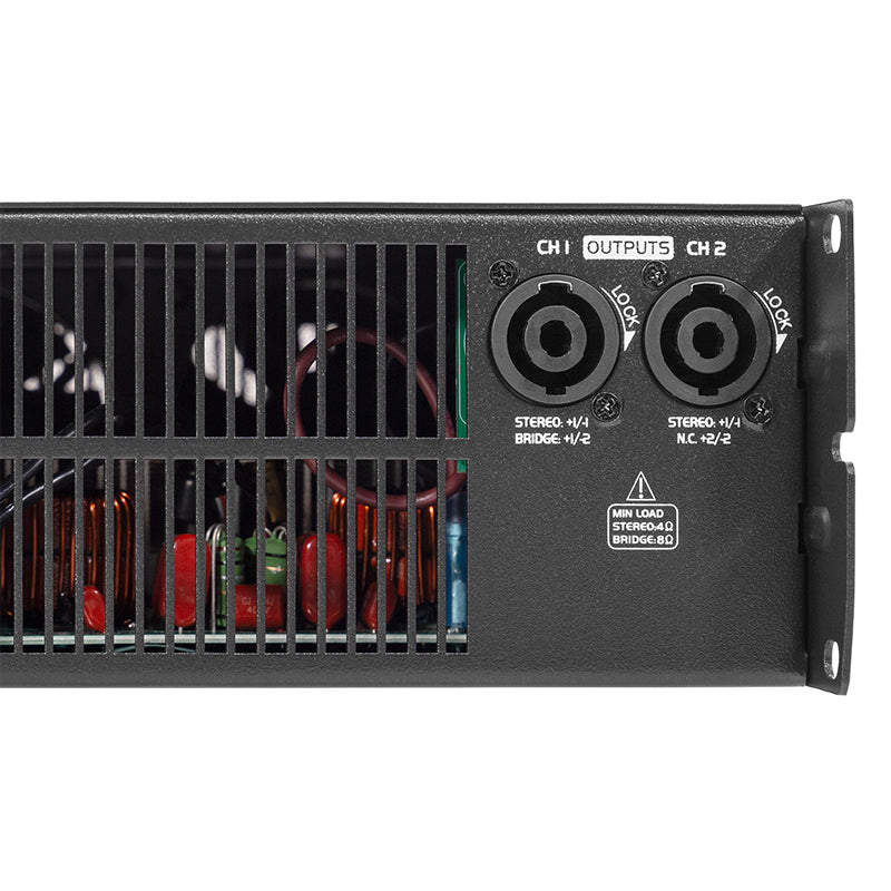 Amplificator 2x500W RMS, 2x850W 4Ω, bridge 1700W, XLR, SpeakON, HPA AM1700