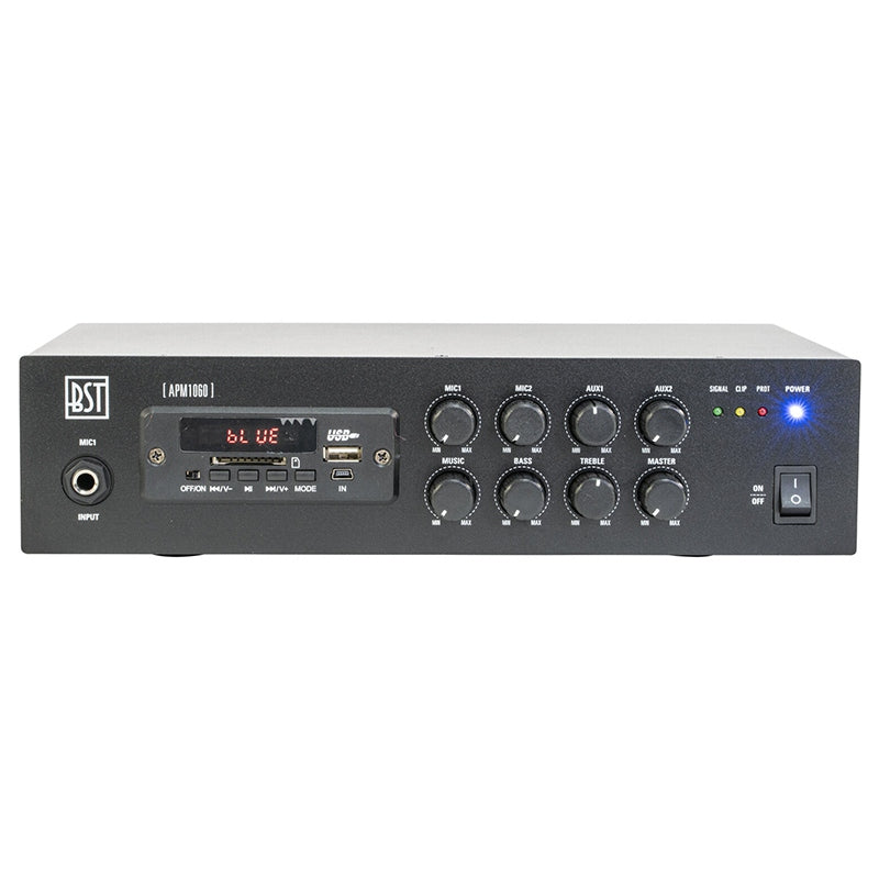Mixer PA amplificat 100V 60W cu USB Bluetooth SD FM BST APM1060