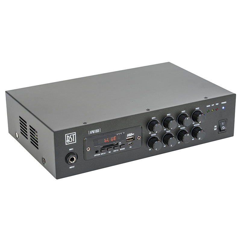 Mixer PA amplificat 100V 60W cu USB Bluetooth SD FM BST APM1060