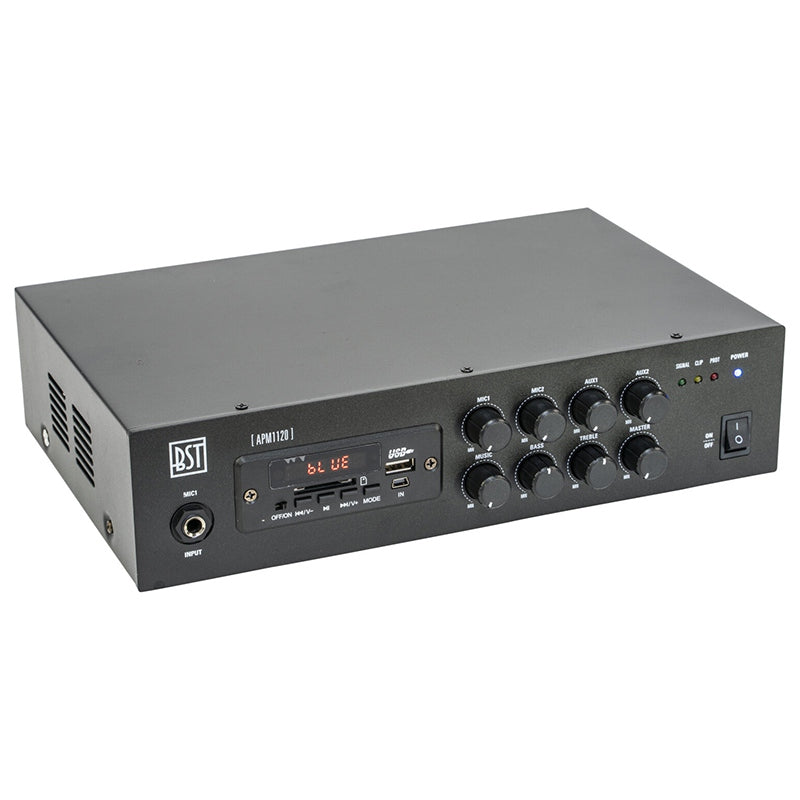 Mixer PA amplificat 100V 120W cu USB Bluetooth SD FM BST APM1120