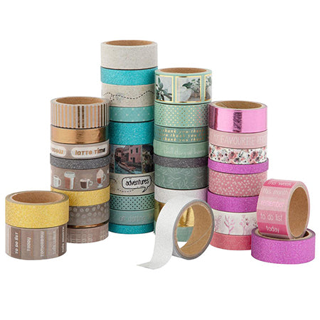 Bandă decor 3 m, set 40 role, accesorii pentru decorare Grafix B-BDG40