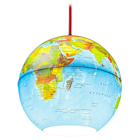 Lustră glob pământesc, diametru 26 cm, plastic color, cablu ajustabil B-GLOB