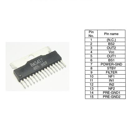 Amplificator audio dual 6-15V 2×5W BA5417