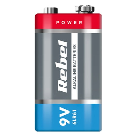 Baterie alcalină 9V durată lungă pentru electronice Rebel BAT0062