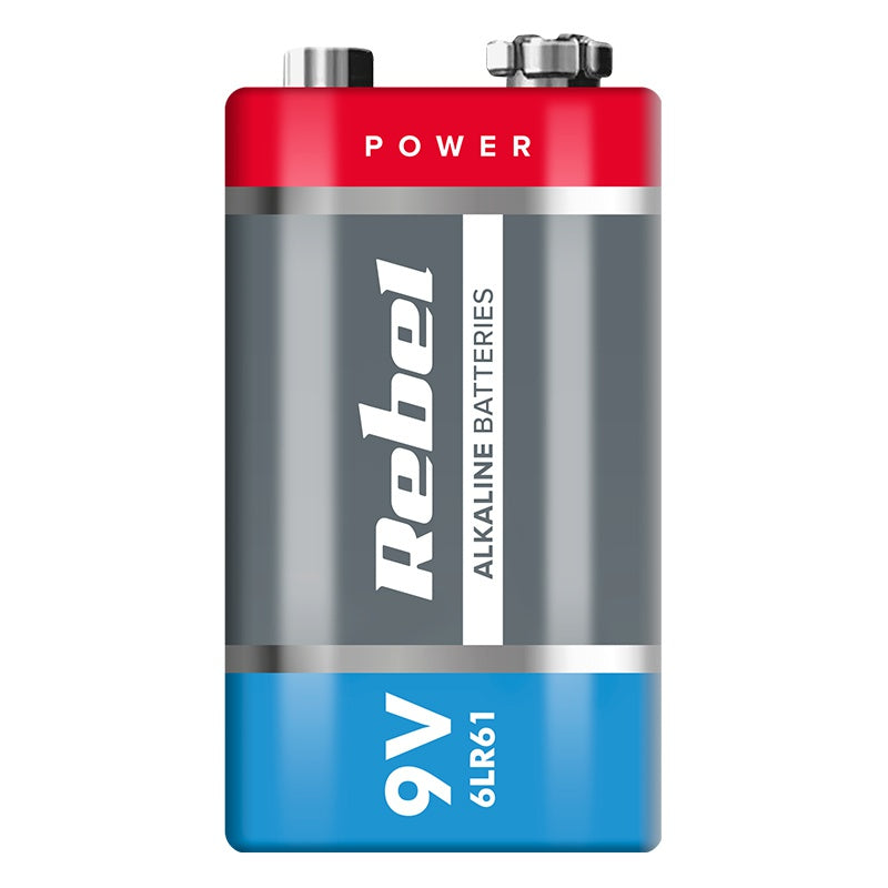 Baterie alcalină 9V durată lungă pentru electronice Rebel BAT0062