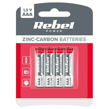 Baterii AAA Greencell set 4 bucăți pentru dispozitive mici Rebel BAT0080B