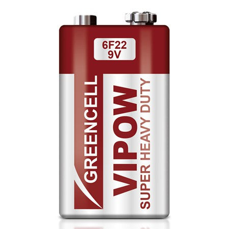 Baterie GREENCELL 9V 6F22 pentru consum redus Vipow BAT0082