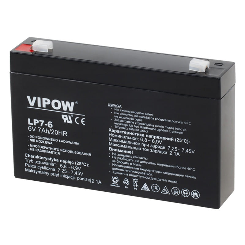 Acumulator stationar AGM VRLA 6V 7Ah Vipow BAT0207