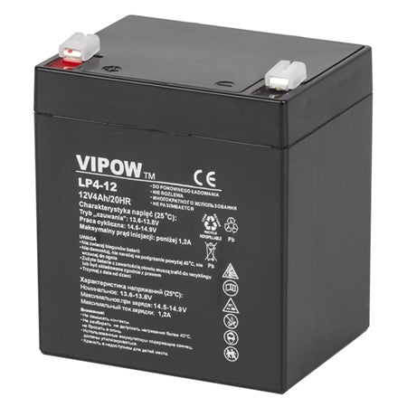 Acumulator stationar AGM VRLA 12V 4Ah, siguranță ridicată, Vipow BAT0210