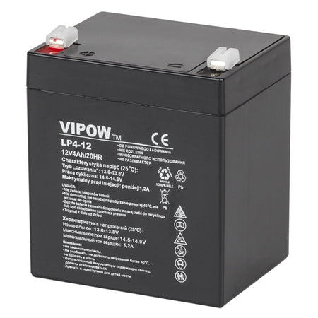 Acumulator stationar AGM VRLA 12V 4Ah, siguranță ridicată, Vipow BAT0210