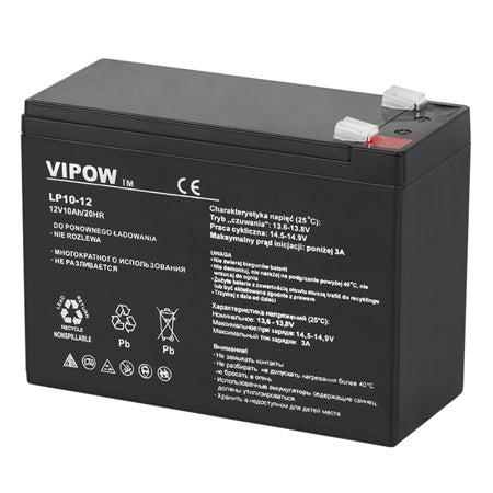 Acumulator stationar AGM VRLA 12V 10Ah pentru sisteme backup Vipow BAT0215