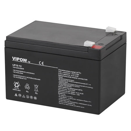 Acumulator staționar AGM VRLA 12V 12Ah, dimensiuni 151 × 98 × 95 mm, Vipow BAT0216
