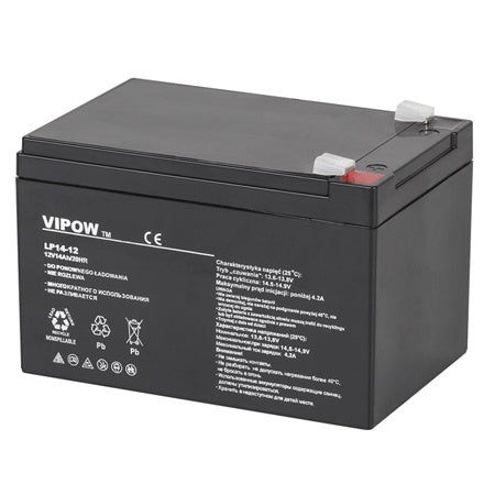 Acumulator stationar AGM VRLA 12V 14Ah pentru sisteme UPS și backup Vipow BAT0217