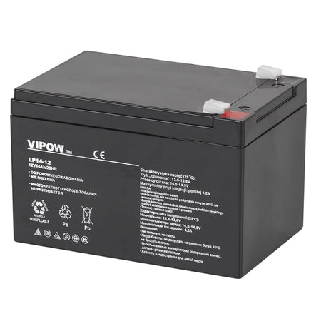 Acumulator stationar AGM VRLA 12V 14Ah pentru sisteme UPS și backup Vipow BAT0217