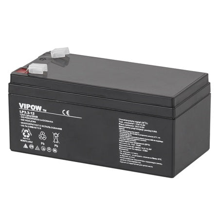 Acumulator stationar AGM VRLA 12 V 3.3 Ah baterie siguranță Vipow BAT0219