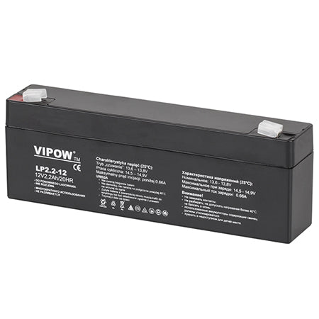Acumulator stationar AGM VRLA 12V 2.2 Ah cu dimensiuni compacte Vipow BAT0220