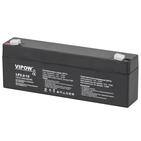 Acumulator stationar AGM VRLA 12V 2.2 Ah cu dimensiuni compacte Vipow BAT0220