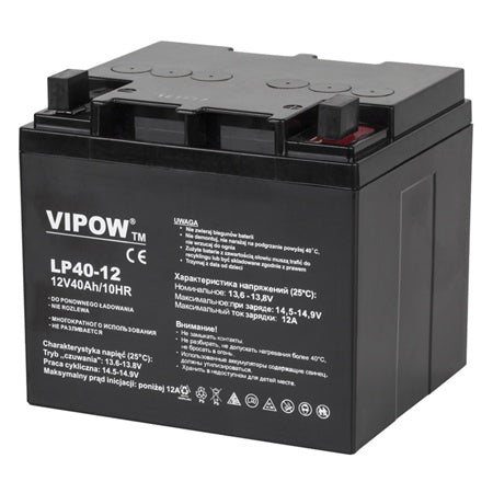 Acumulator stationar AGM VRLA 12 V 40 Ah pentru sisteme backup Vipow BAT0222