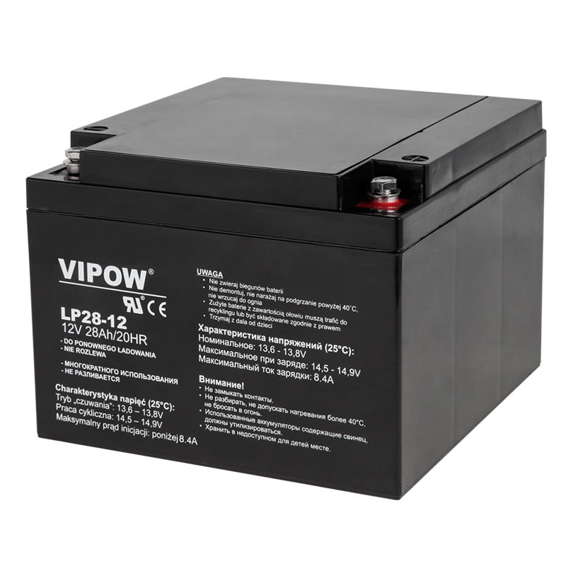 Acumulator staționar AGM VRLA 12 V 28 Ah Vipow BAT0230