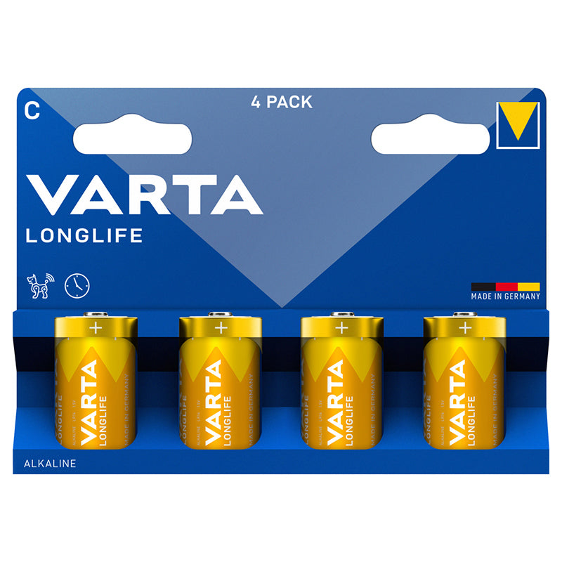 Baterie alcalină LR14 tip C, 1.5 V blister 4 buc Varta BAT0243-4