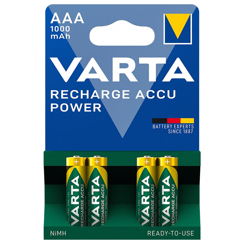 Acumulatori AAA 1000 mAh blister 4 bucăți, Nickel Hydride, Varta BAT0254