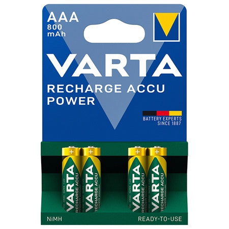 Acumulatori AAA 800 mAh, blister 4 bucăți, reîncărcabili Varta BAT0255