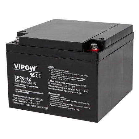Acumulator staționar AGM VRLA 12 V 26 Ah Vipow BAT0270