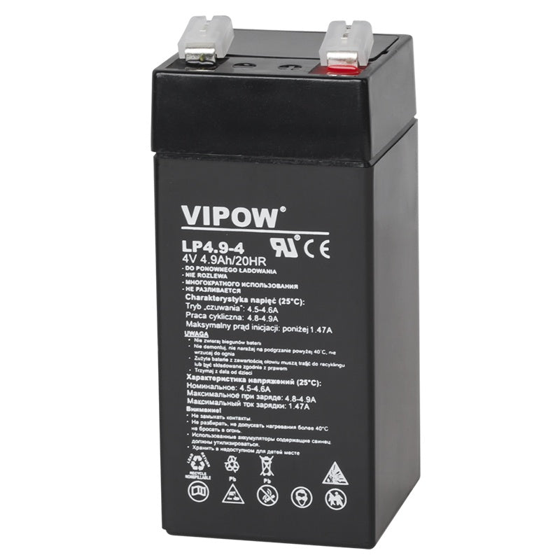 Acumulator stationar AGM VRLA 4V 4,9Ah pentru uz staționar Vipow BAT0271