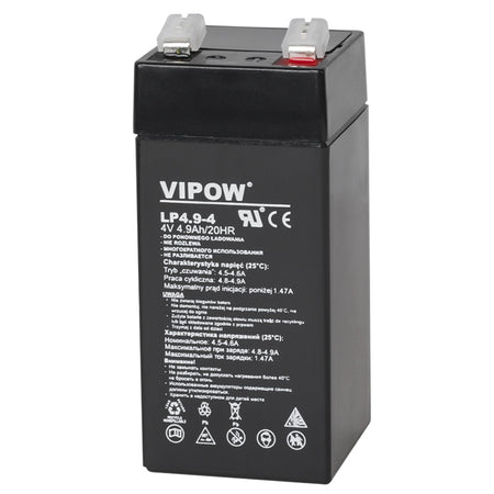 Acumulator stationar AGM VRLA 4V 4,9Ah pentru uz staționar Vipow BAT0271